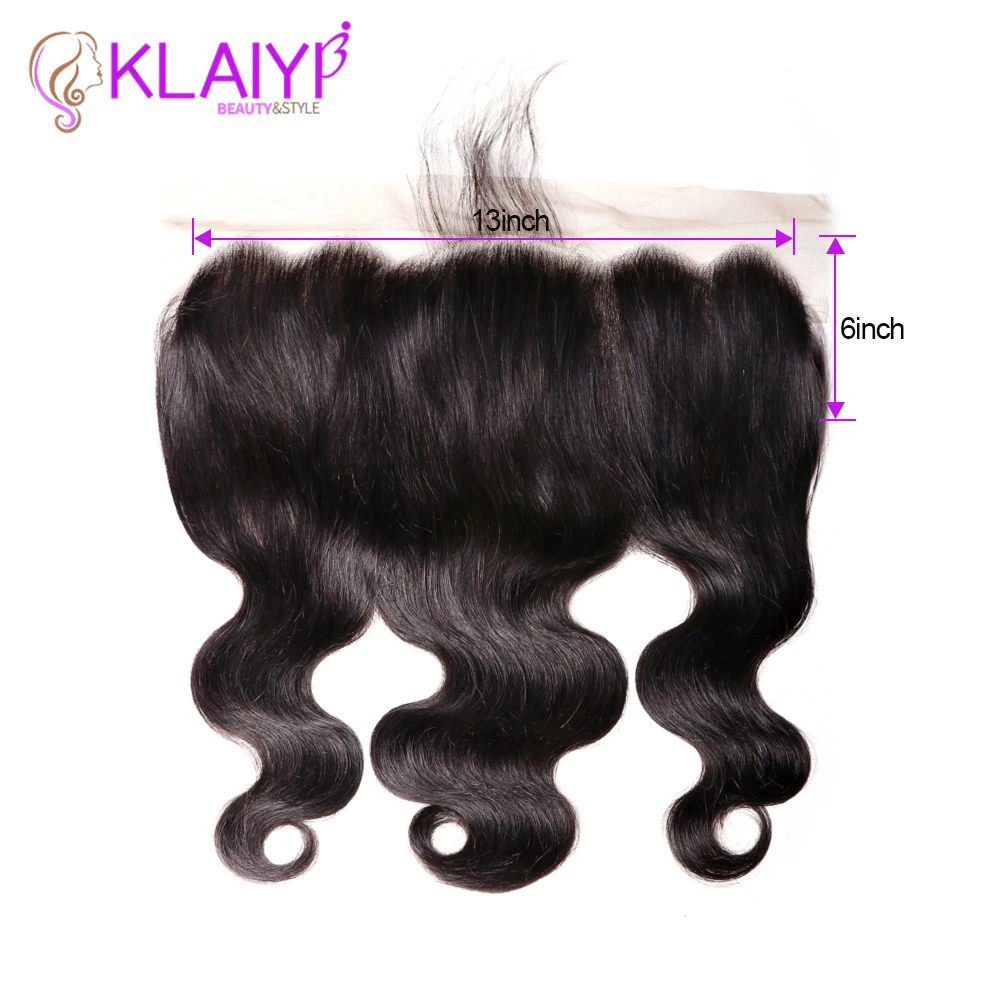 Klaiyi синтетический Frontal шнурка волос бразильский средства ухода за кожей волна синтетическое закрытие волос 13*6 свободная часть Remy