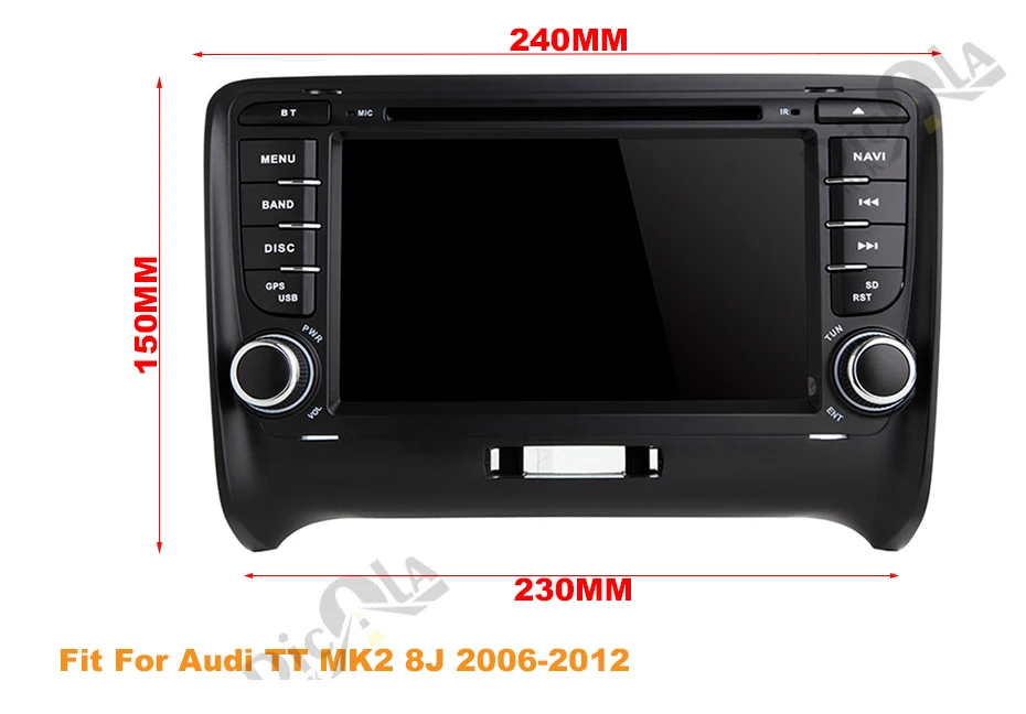 Best 7" HD IPS Android 9.1 2 DIN Car DVD GPS For Audi TT MK2 8J 2006 2007 2008 2009 2010 2011 2012 multimedia player radio 0