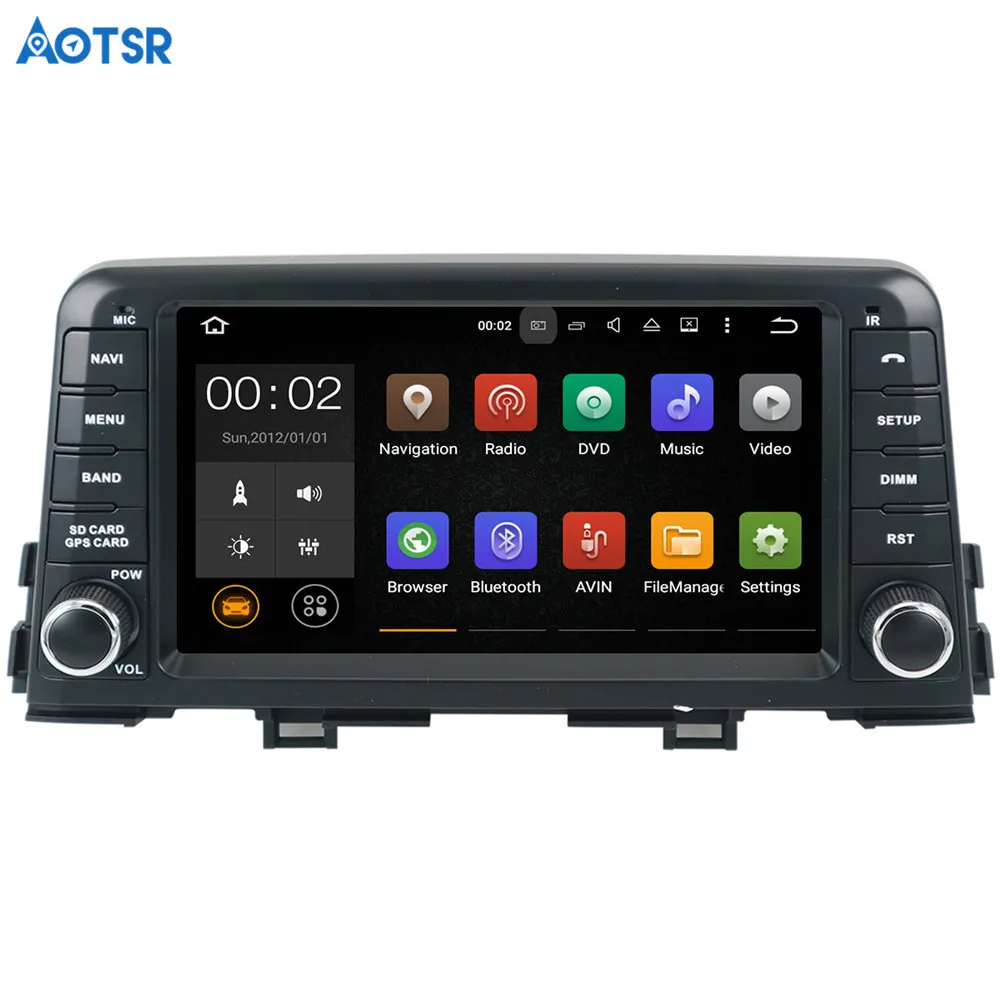 Aotsr Android 8,0 автомобильный gps навигация автомобильное радио dvd-плеер головное устройство для KIA MORNING+ Мультимедиа Satnav радио магнитофон