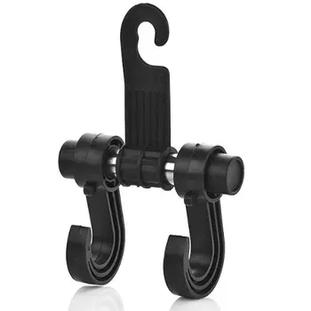 

LHLL-Black Multipurpose Double Car Van Seat Back Hanger Organizer Hook Headrest Holder