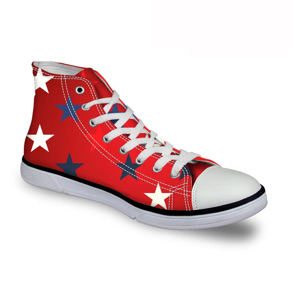 Download Noisydesigns Men"s Sneakers Man high top canvas shoes Red ...