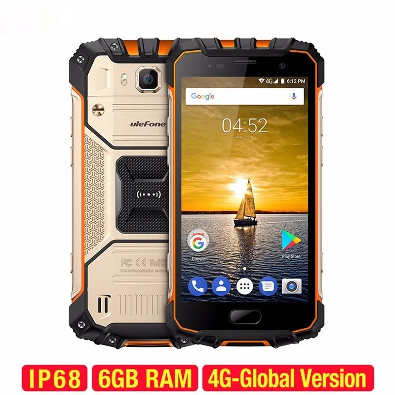 Ulefone power 2 IP68 Водонепроницаемый мобильный телефон на процессоре Helio P25 Octa Core 2,6 ГГц Android 7,0 6 ГБ + 64 ГБ NFC 4700 мАч 5,0 дюймовый мобильный телефон