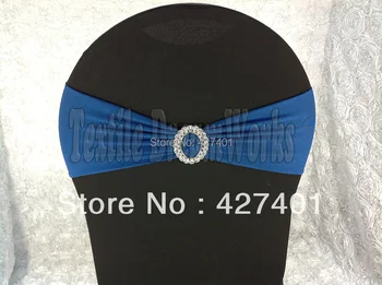 

Royal Blue Spandex Bands / Lycra Band With Oval Buck For Wedding & Banquet
