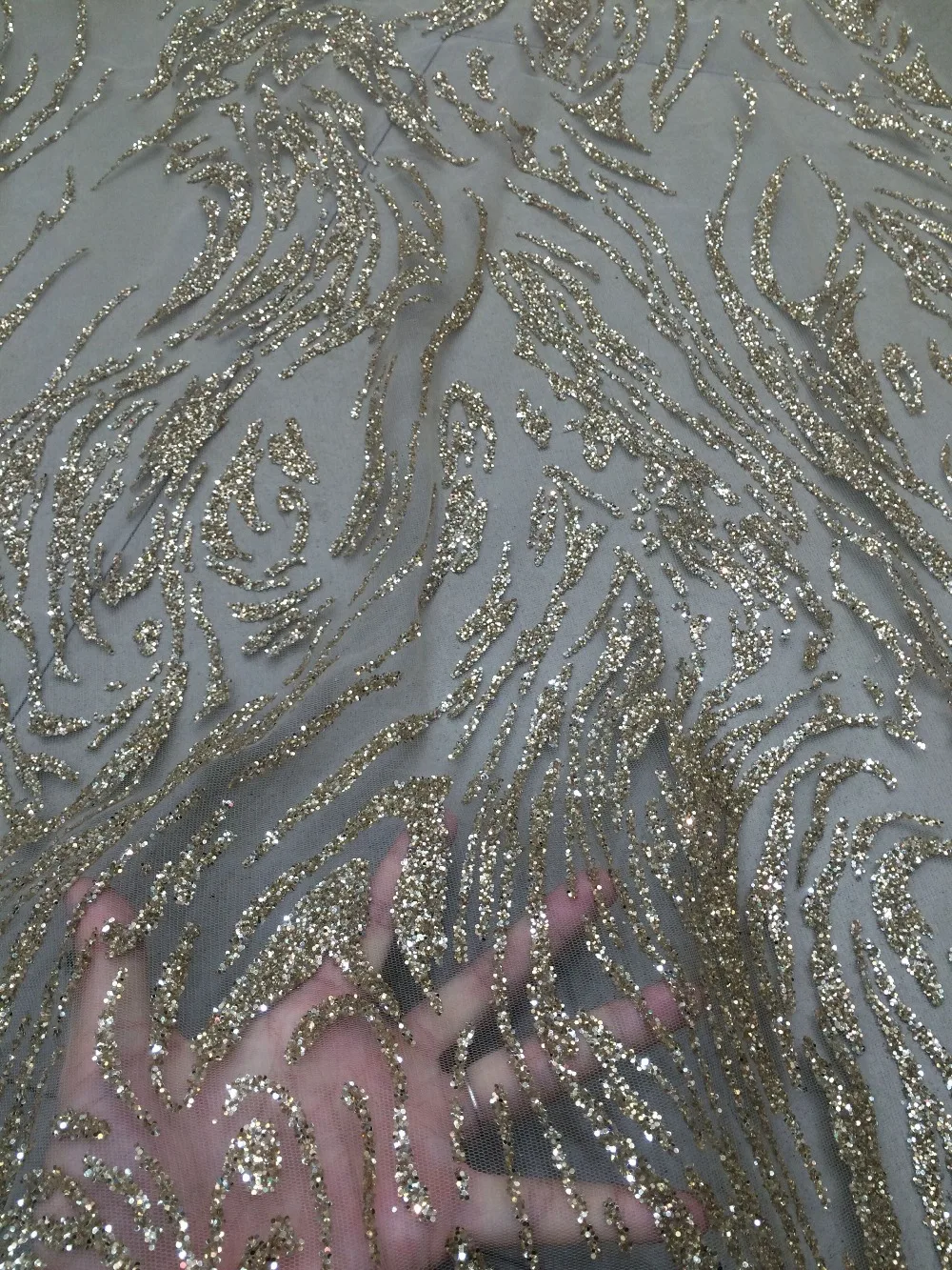 top sale glued glitter lace fabric LJY 52724 french net embroidered