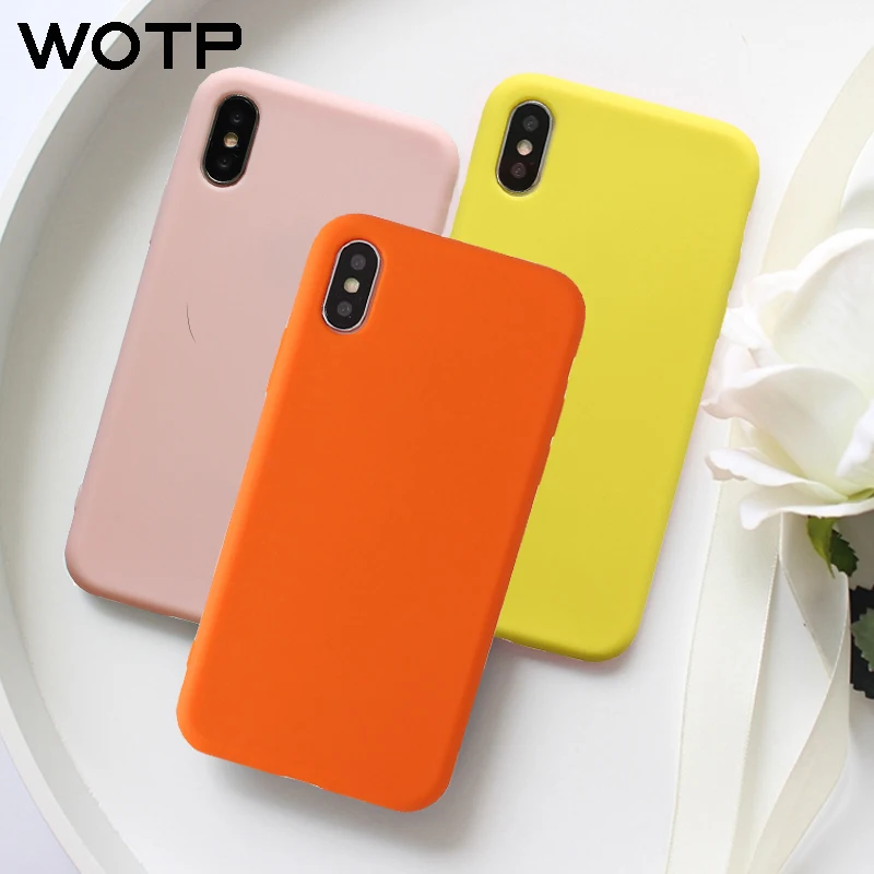 WOTP пара конфетных цветов чехол для телефона iphone XS Max iPhone 7 Plus 6 6S 8 X XR Модный милый
