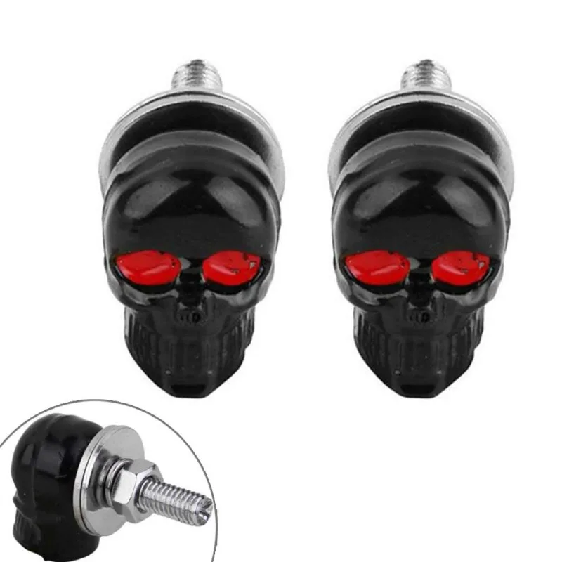 2pcs-Motorcycle-Car-Truck-Auto-Chrome-Skull-License-Plate-Frame-Bolts-Screws-Caps-Fastener-Nuts-Bolts(6)