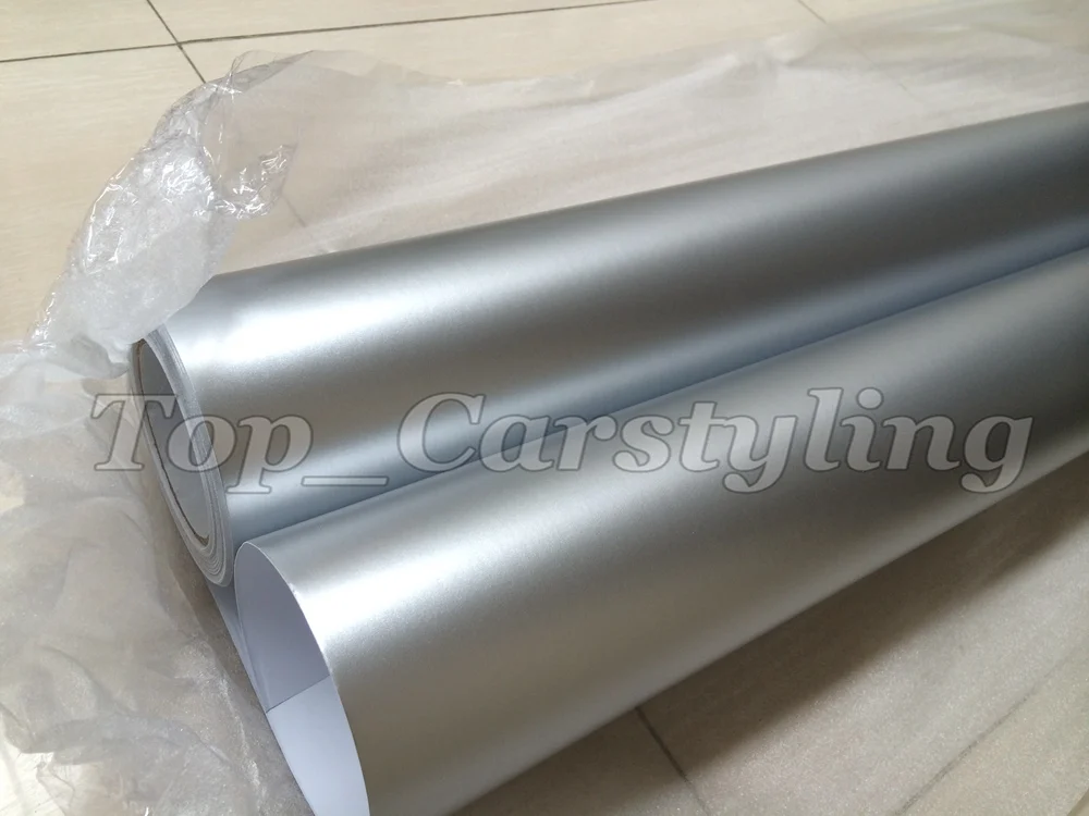Silver Matte chrome Car wrap Film satin silver chrome foil sheet 3m vinyls (2)