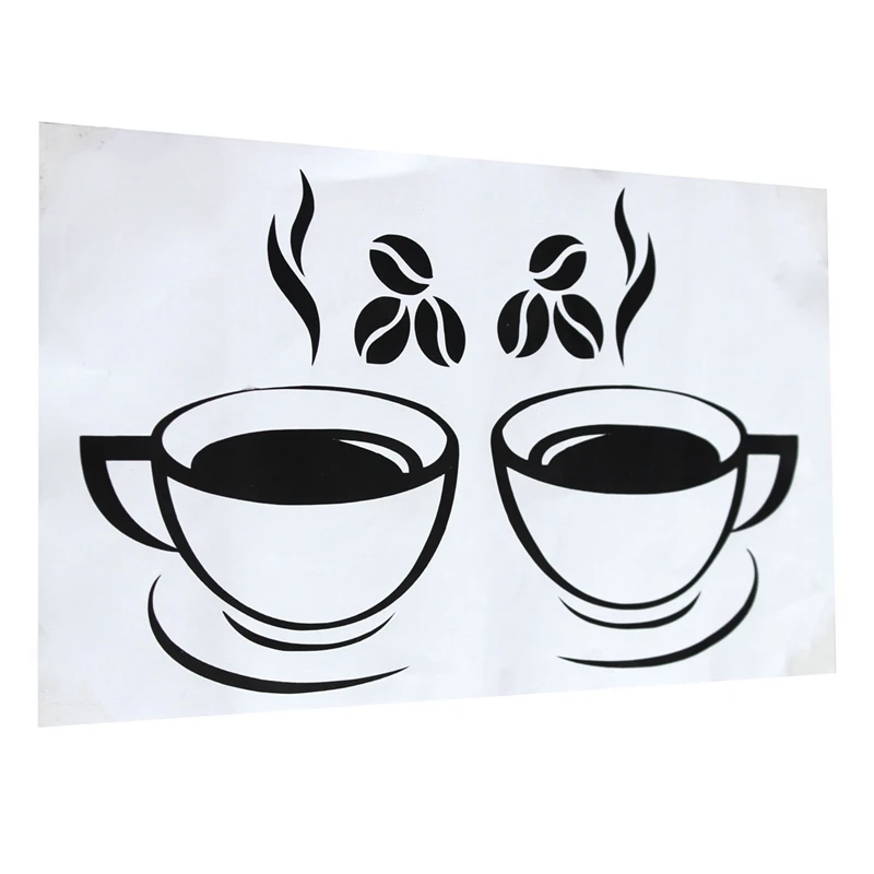 Top Selling Black DIY 2 Coffee Cup Kitchen Wall Sticker Art Vinyl Decal Restaurant Pub Cafe Home Kitchen Decal Decor Top Selling Black DIY 2 Coffee Cup Kitchen Wall Sticker Art Vinyl Decal Restaurant Pub Cafe Home Kitchen Decal Decor