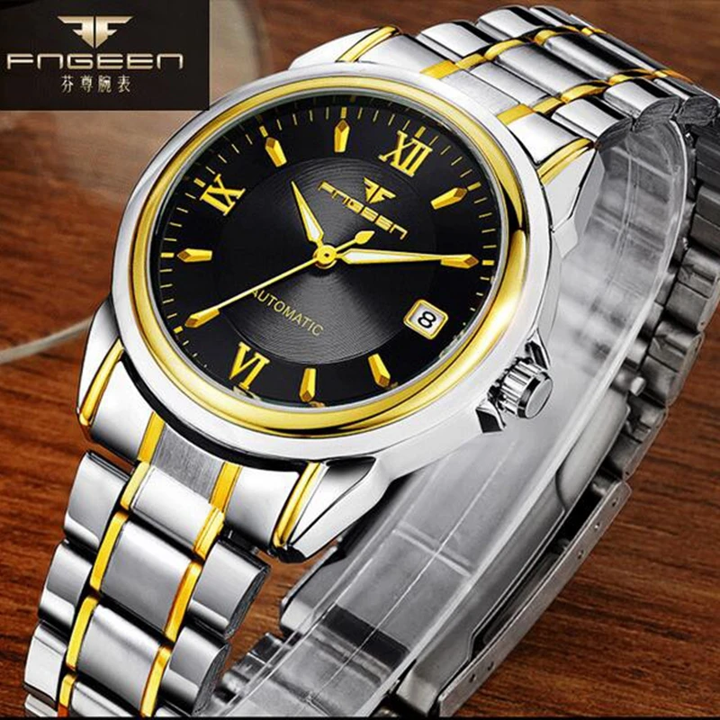 Relogio Masculino FNGEEN للرجال ساعات الأعلى العلامة التجارية الفاخرة التلقائي الميكانيكية ووتش الذهب الرجال الصلب الأعمال للماء الرياضة ساعة Relogio Masculino FNGEEN للرجال ساعات الأعلى العلامة التجارية الفاخرة التلقائي الميكانيكية ووتش الذهب الرجال الصلب الأعمال للماء الرياضة ساعة