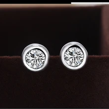 Moonso 925 пробы серебряные серьги круглые циркониевые серьги ААА модные простые серьги для женщин ювелирные изделия Новинка E3307S