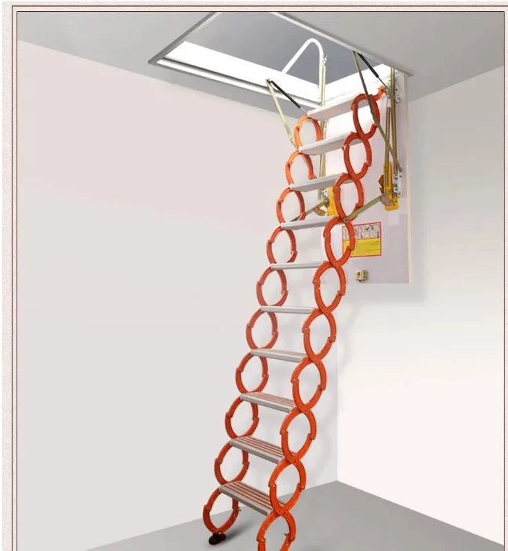 Титановый Магниевый сплав Бытовая выдвижная лестница для лофт домашняя складная лестница на чердак пользовательский титановый Магниевый сплав