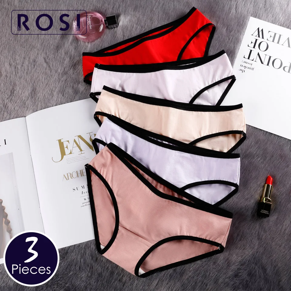 

Cotton Panties For Women Girls Sexy Underpants lingerie Ladies underwear bikinis briefs Female Shorts ondergoed vrouwen 3pcsROSI
