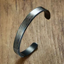 9 мм мужской Браслет-манжета из черной нержавеющей стали для мужчин минималистичный Открытый браслет TrendyJewelry Braslet Hombre Bileklik Armband