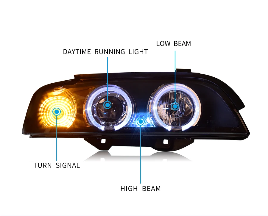 Фара в сборе для BMW E39 1995-2003 светодиодный ксеноновая лампа ближнего света галогенный сигнал поворота