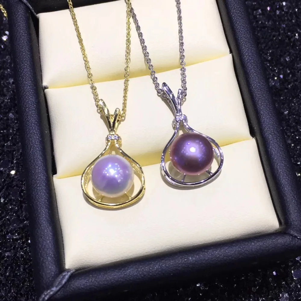 

Silver Gold Color Jewelry Pendant Component and Findings for Oyster Akoya Edison Pearl, Necklace Pendant Settings Mountings