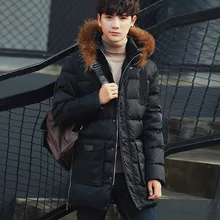 Повседневная Свободная зимняя длинная мужская куртка в Корейском стиле, теплое толстое пальто, новые мужские дизайнерские пальто