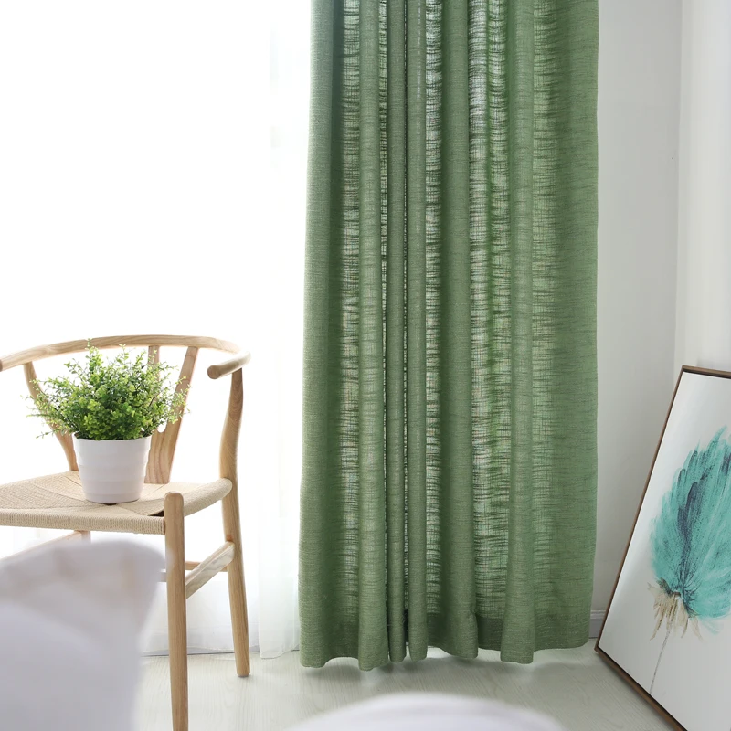 Новые японские однотонные плотные занавески из мешковины для гостиной, оконные занавески для спальни, занавески на заказ