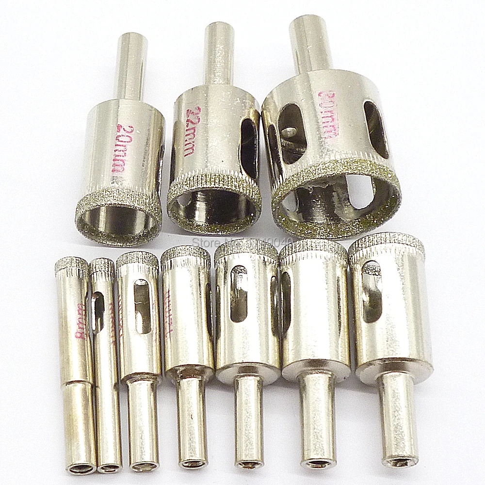 Buy 10pcs Glass Core Drill Bit Diamond Coated Hole Saw Drill Bits Set 6 30mm