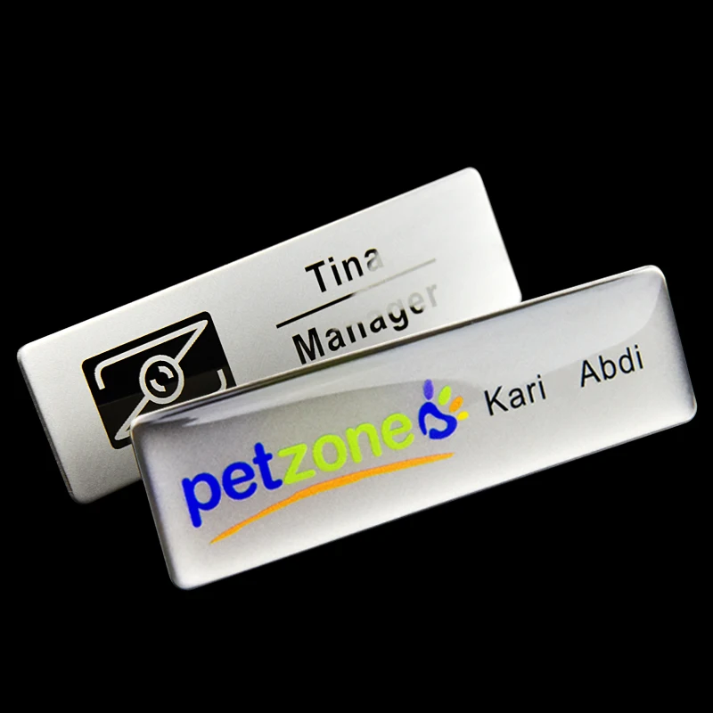 1pc custom magnet staff name tag name badge holder laser logo badge 
