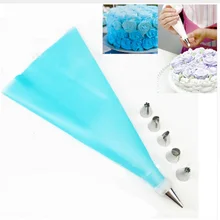 8 шт./компл. силиконовые глазурь трубочки Крем кондитерский мешок+ 6 xнержавеющая сталь сопла Набор DIY c ake украшения c ake инструменты с бесплатным подарком