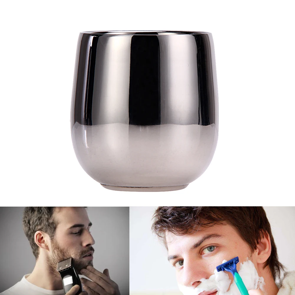 

180ML Dual Layer Stainless Steel Heat Insulation Smooth Shaving Mug Bowl Face Cleaning Soap Mug Tool