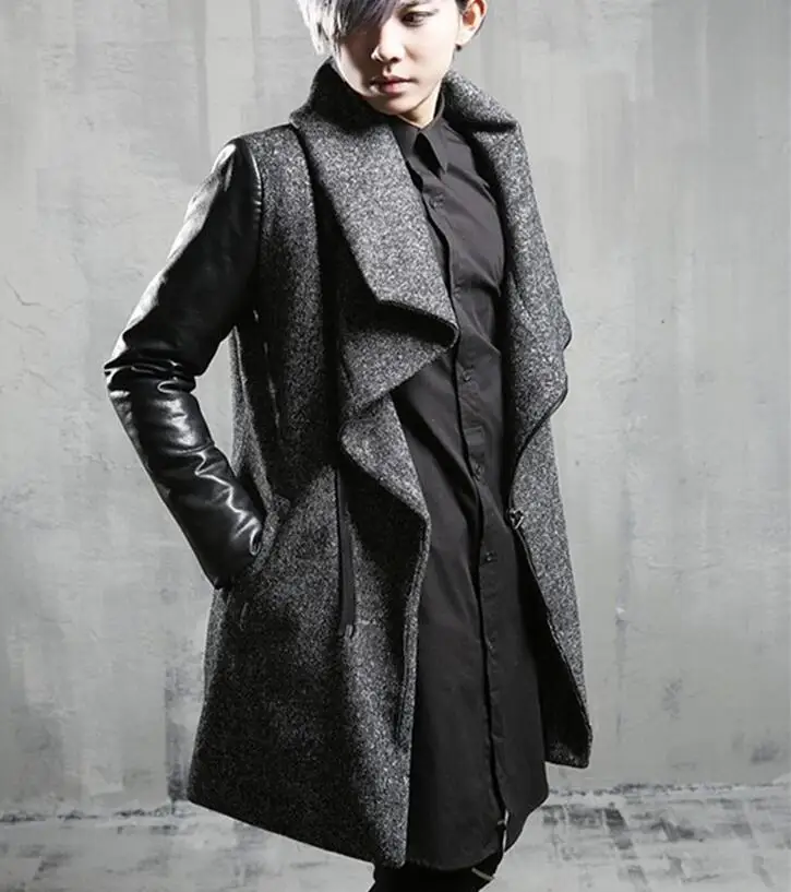 M- 2Xl хит, зимняя мужская одежда, новая мода, утолщенное длинное пальто с отворотами от пыли