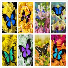 Diamond Embroidery Diamond Mosaic Paintings Flowers Butterfly 5d Diy Diamond Painting Cross Stitch Home Decor Christmas Gift dazzle butterfly prints diamond paintings