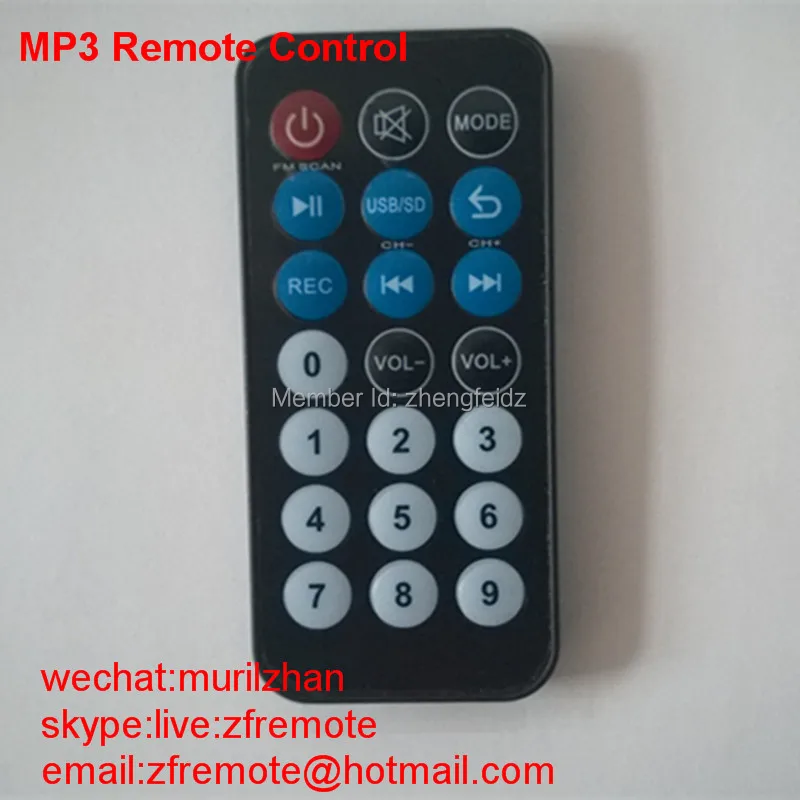 Mini Mp3 Rc 21 Keys Xs001 Cr2025 Button Battery Remote Control Mp3