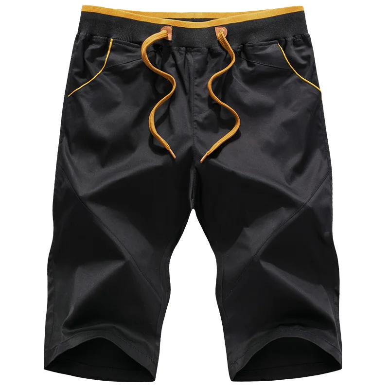 New Summer Mens Loose Shorts Plus Size Elastic Calf-Length Short Pants Hombre Casual Slim
