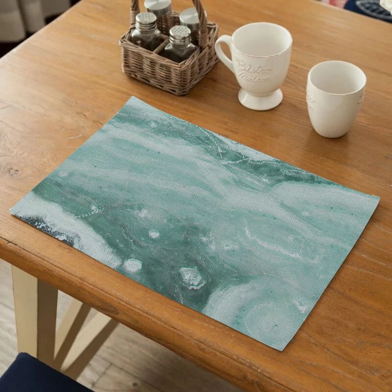 

Customizable Placemat For Kitchen Table Marble Pattern Place Mats Insulation Waterproof Placemats Cup Pad Home Decor Table Mat
