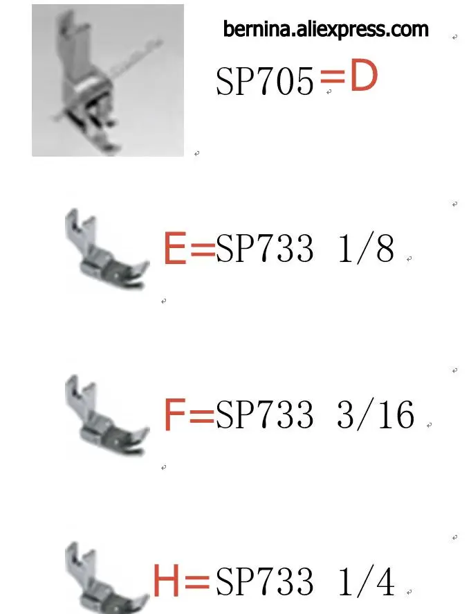 Промышленная швейная машина лапка средства ухода за кожей стоп SP733 5/16 3/8 1/2 1/8 3/16 1/4 SP705 для juki pfaff brother JACK типичные SIRUBA