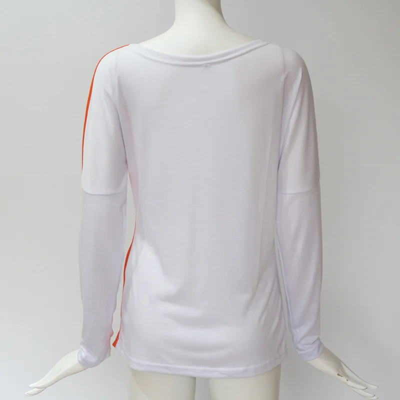 Осенняя женская блуза с длинным рукавом,, Повседневная рубашка с косообразным воротником в стиле пэчворк, тонкая Офисная Женская блузка, базовые Топы футболки Блузы 2XL