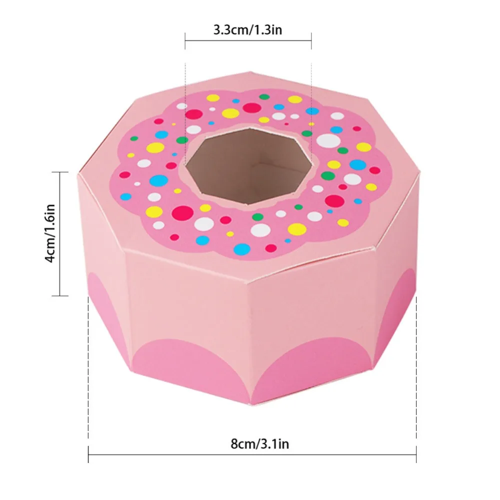 OurWarm 50 шт. коробки с пончиком для дня рождения розовый шестиугольный бумажный коробка для шоколада и сладостей Goodies мешочки для вечеринки перед рождением ребенка пончик вечерние поставки