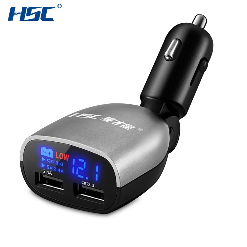 HSC YC01S Adjustable Mutifuncational Dual USB 24W QC3 0 Car font b Battery b font Voltage