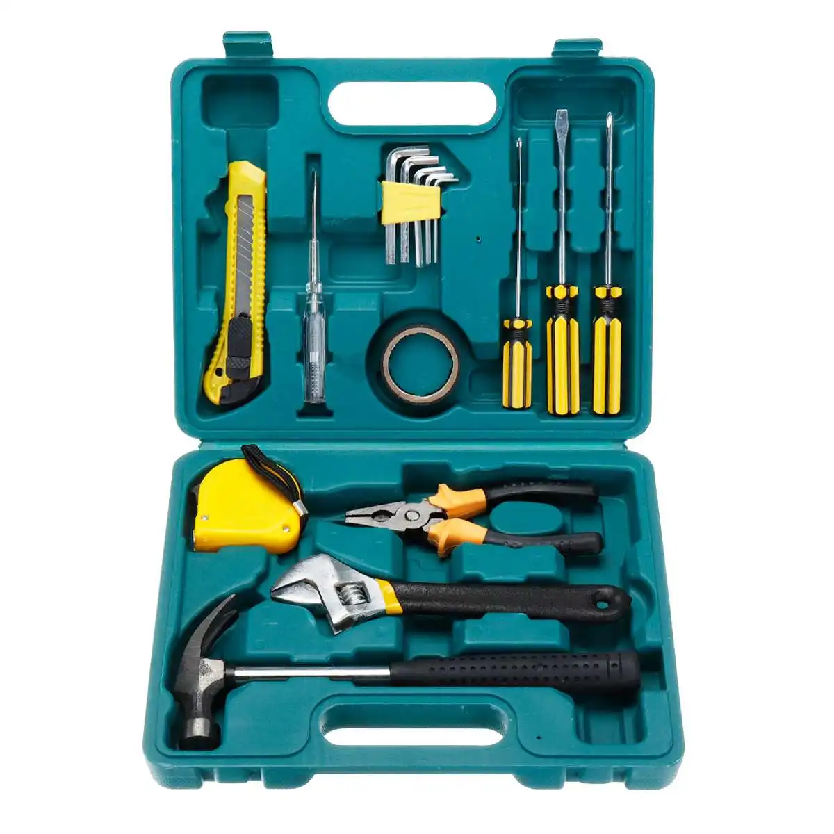

16 in 1 Hand Tool Set Household Repair Hand Tool Kit with Plastic Toolbox Storage Case Home Repair Tool Set Hand Tools