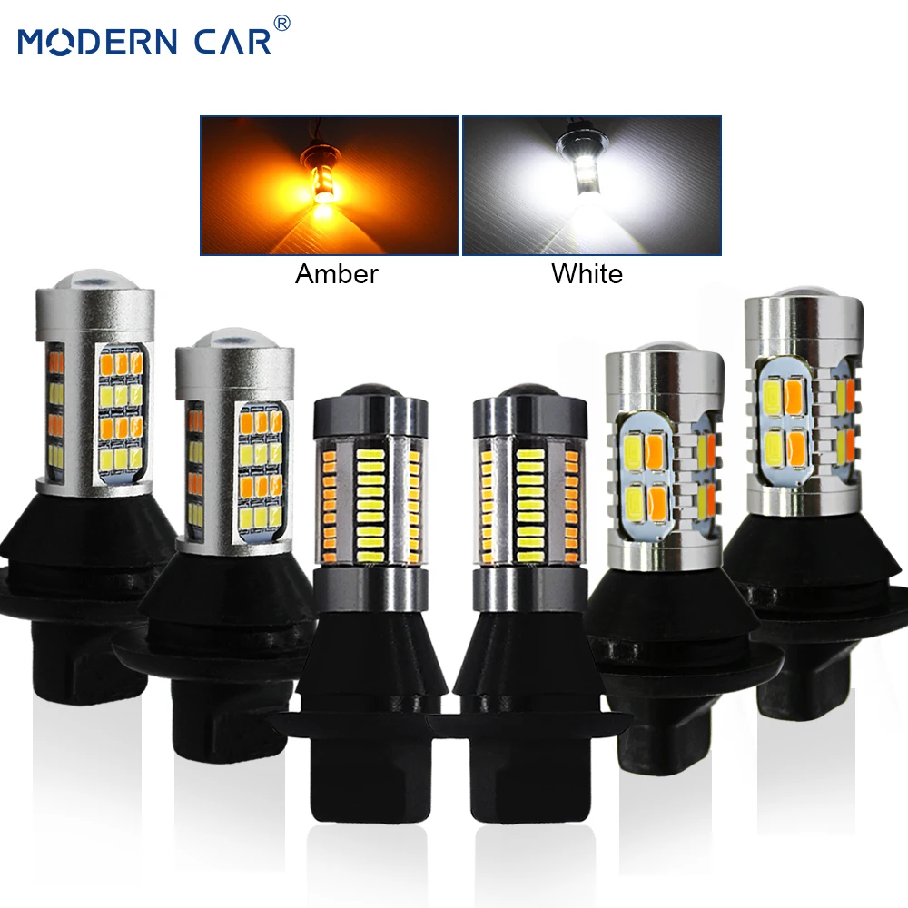 Beste MODERNE AUTO S25 BA15S BAU15S 1156 T20 7440 DRL Richtingaanwijzer Canbus Error Gratis White Amber Mistlamp LED lampen Hoekverlichting