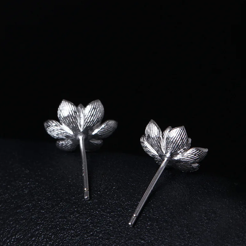 Женские серьги гвоздики из серебра 925 пробы с цветком лотоса|earrings for|earrings for womenearring