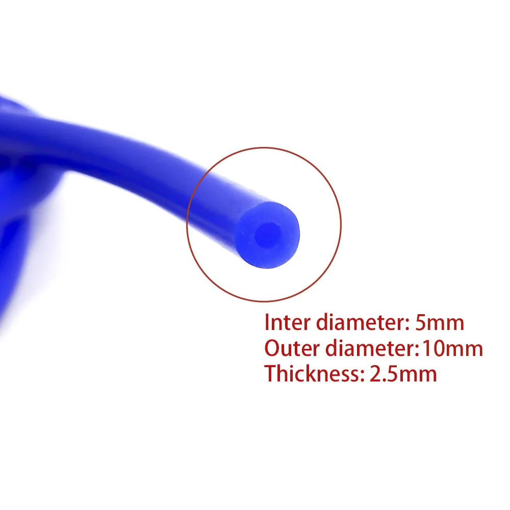 Силиконовый вакуумный шланг силиконовая трубка Синий охлаждающий шланг ID: 5 мм OD: 10 мм включает зажим BX101513