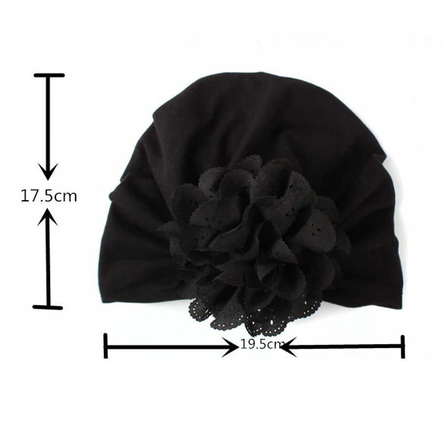 New Elastic Cotton Baby Hat Mesh Flower Newborn Soft Turban Hats Little Girl Beanie Cap Bohemian Style (1)