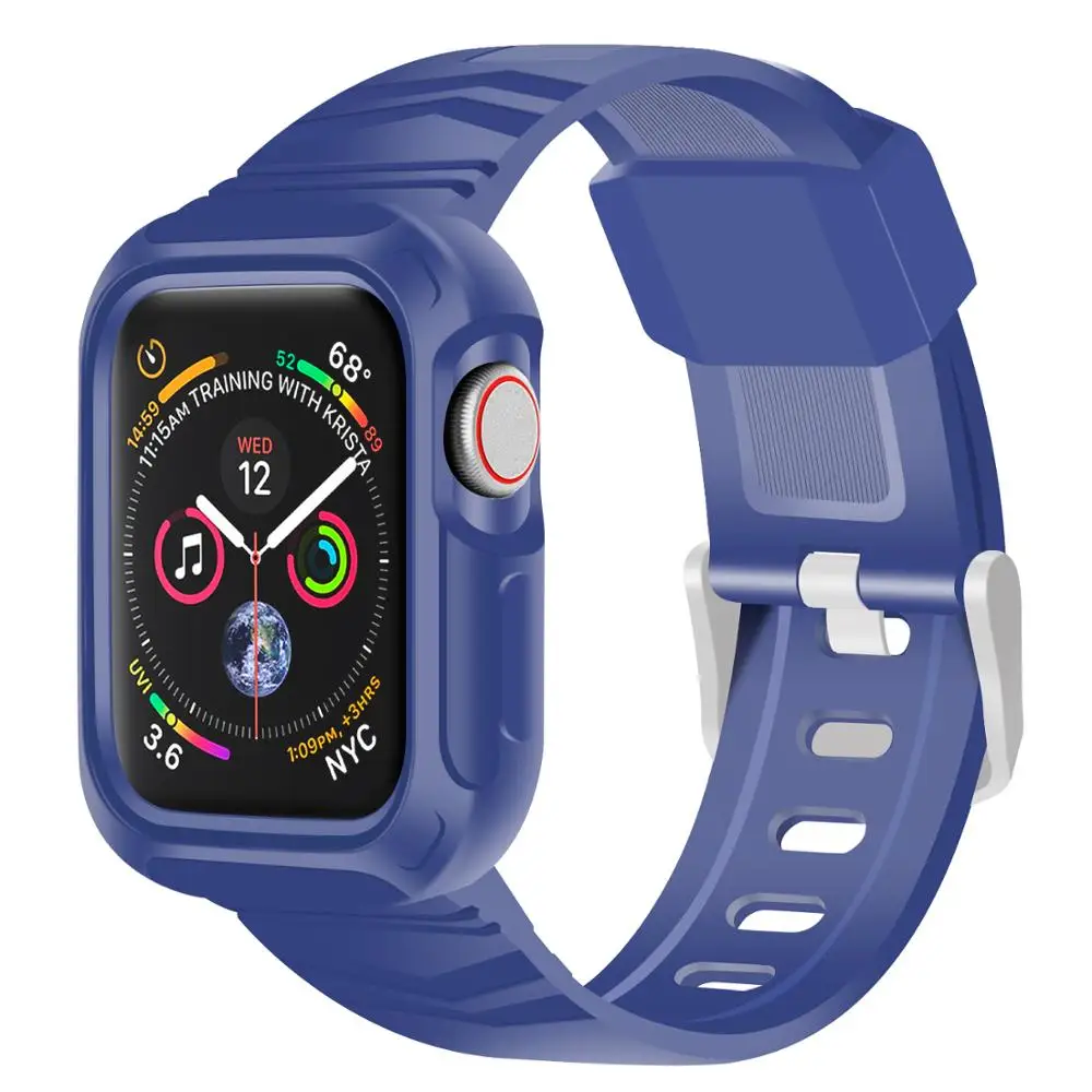 Новый силиконовый спортивный чехол для Apple Watch band 4 защитный браслета аксессуары