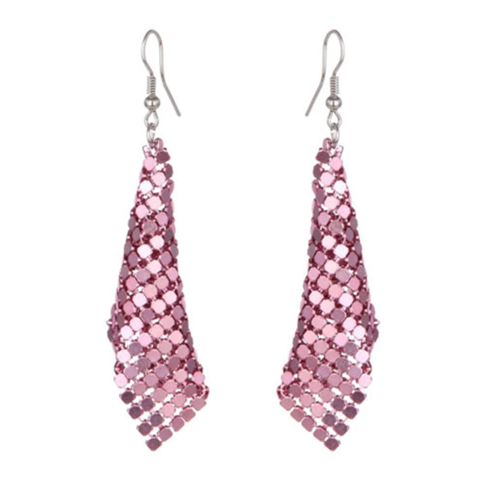

Elegant Fashion Drop Earrings Jewelry Women Geometry Tassel Earrings Long Hook Dangle Earrings Polychromatic Sequin Earringss