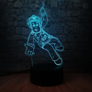 

Cartoon 3D Acrylic Figure Fireman Sam LED Night Light 7 Color Changing Child Room Sleep Lamp Kids Holiday Birthday Gift Toy