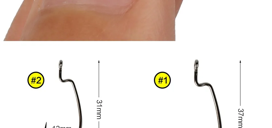 Ganchos de Pesca Lacuna de Aço Alto para a Pesca de Água Tsurinoya Peças Lote Offset Worm Ganchos Gabarito Círculo Grande Carbono Salgada 40 - 7 Esporte e Lazer