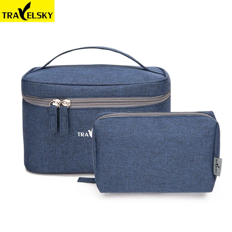  Travelsky New 2pcs/Set Travel Make Up Organizer Storage Pouch Waterproof Toiletry Bag Women Makeup 