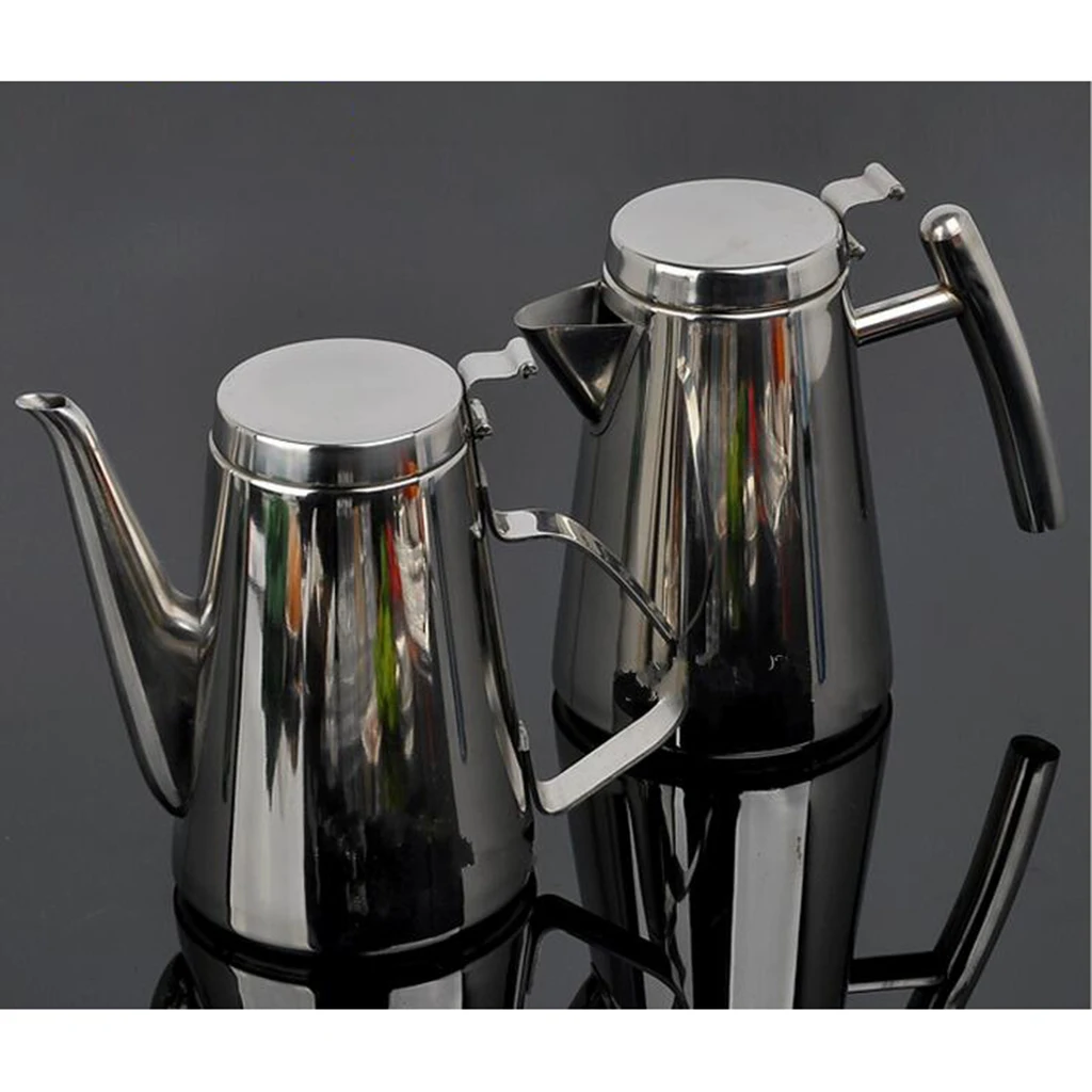 Stainless Steel Cold Water Juice Coffee Pot Teapot Jug for Kitchen Dining Teapots Water Kettle 1.2L 1.7L Silver 