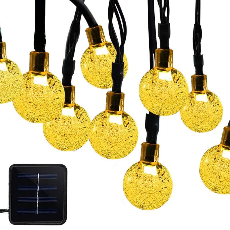 

Solar string light Outdoor 30 LED Crystal Ball Christmas Trees Garden Party Decor for Festival Fairy Lamp