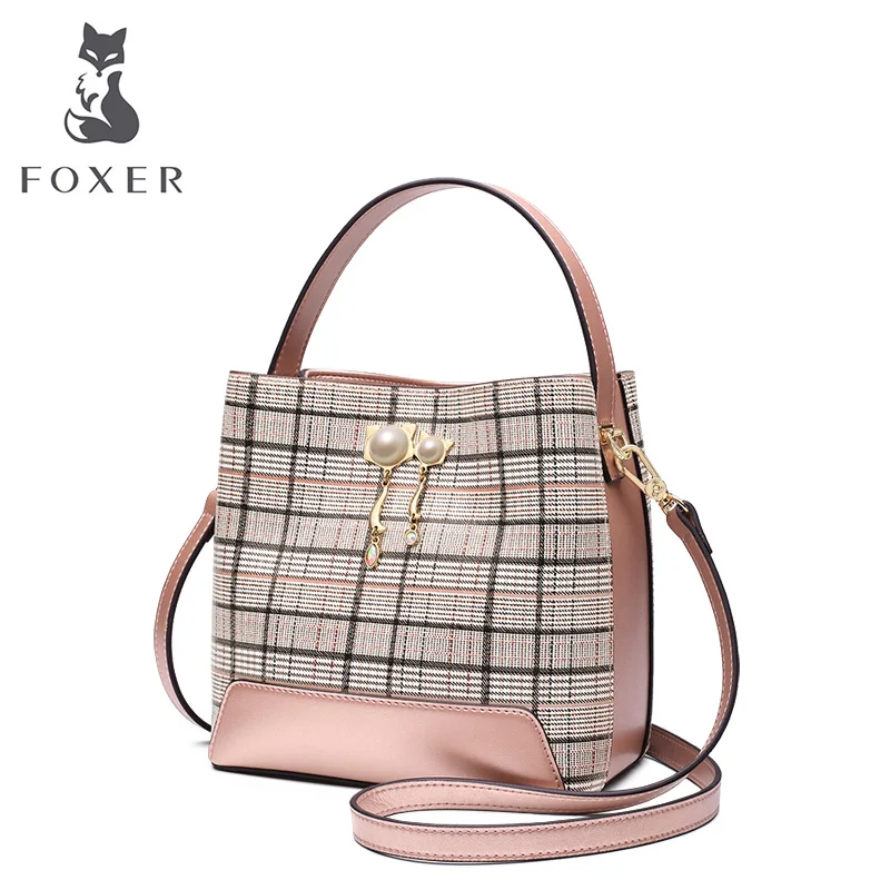 FOXER Брендовые женские модные сумки мессенджеры для Засов решетки нового дизайна