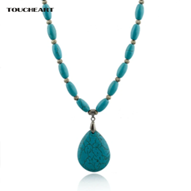 

TOUCHEART Handmade Statement Green Natural Bohemian Necklace Vintage Long Pendant Ethnic Boho Jewelry Making Necklace SNE140439