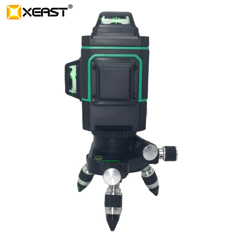 XEAST XE-360G 12 linii zielony 3D poziomy laserowe samopoziomujący 360 poziome i pionowe krzyż Super mocny zielony Laser wiązka laserowa XEAST XE-360G 12 linii zielony 3D poziomy laserowe samopoziomujący 360 poziome i pionowe krzyż Super mocny zielony Laser wiązka laserowa