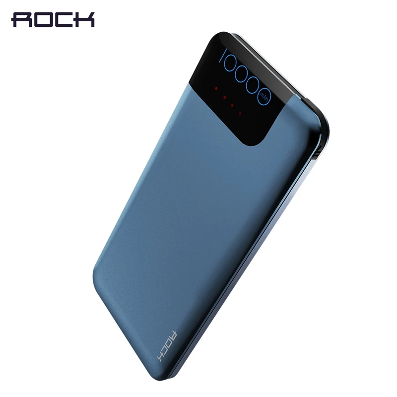 ROCK Quick Charge power Bank QC3.0 10000 mAh портативный тонкий быстрый заряд 3 0 с быстрой зарядкой FCP